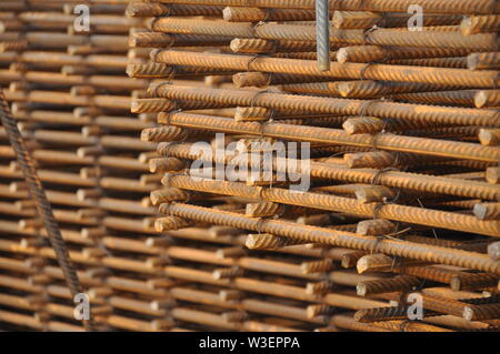 The stock of products from reinforcement during construction. Industrial Stock Photo