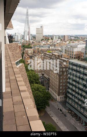 View of Bankside House, Sumner Street, The Shard and Bankside from Tate Modern Blavatnik Building Viewing Level Stock Photo