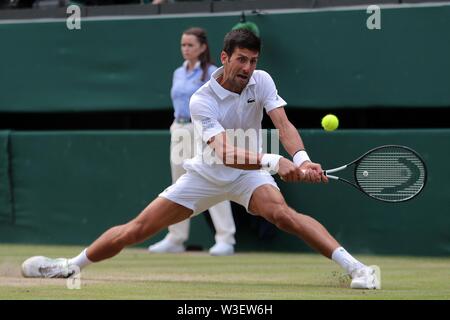 NOVAK DJOKOVIC, THE FINAL OF THE GENTLEMENS SINGLES, 2019 Stock Photo