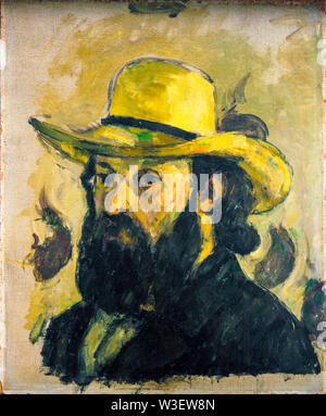 Paul Cézanne, Self-Portrait in a Straw Hat, painting, 1875-1876 Stock Photo