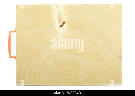 Tamarind wood butcher block countertop on white background Stock Photo