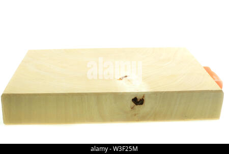 Tamarind wood butcher block countertop on white background Stock Photo