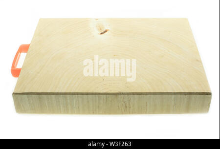 Tamarind wood butcher block countertop on white background Stock Photo