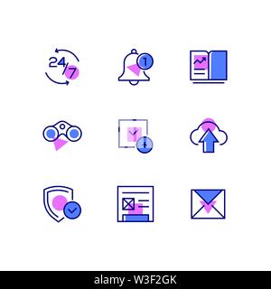 Business and management - line design style icons set Stock Vector
