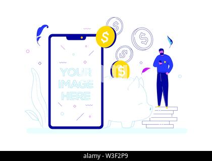 Saving money - colorful flat design style illustration Stock Vector