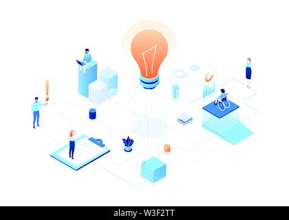 Creativity at work - modern vector isometric colorful illustration Stock Vector