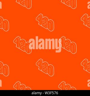 420 cannabis smoking time pattern vector orange Stock Vector