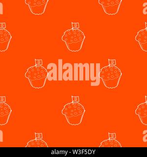 Cake and flag with marijuana leaf pattern vector orange Stock Vector