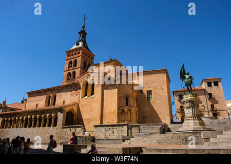 San Martin church, moorish origin with romanesque style, Medina del Campo square. Segovia city. Castilla León, Spain Europe Stock Photo