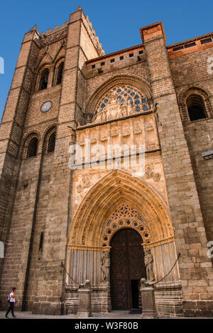 Romanesque gothic architecture, cathedral Cristo Salvador. UNESCO World Heritage Site. Avila city. Castilla León, Spain Europe Stock Photo