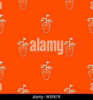 Cannabis plant pattern vector orange Stock Vector