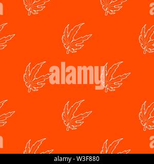 Marijuana leaf pattern vector orange Stock Vector