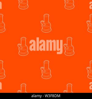 Bong for smoking pattern vector orange Stock Vector