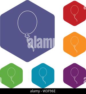 Balloon icons vector hexahedron Stock Vector