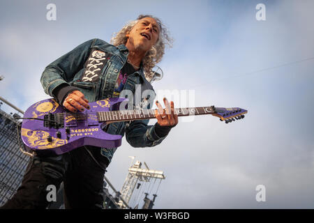 Trondheim, Norway - July 13th, 2019. The American heavy metal band Metallica performs live concerts at Granåsen Arena in Trondheim. Here guitarist Kirk Hammett is seen live on stage. (Photo credit: Gonzales Photo - Tor Atle Kleven). Stock Photo