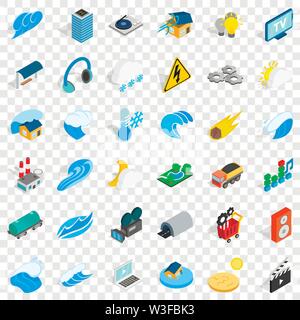 Vitality icons set, isometric style Stock Vector