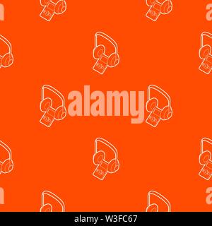 Audio guide pattern vector orange Stock Vector