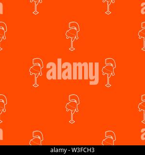 Knight helmet pattern vector orange Stock Vector