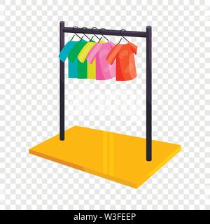 Clothes hanging on the rack icon, cartoon style Stock Vector