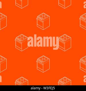 Modern electric cooker pattern vector orange Stock Vector