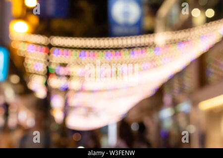 Multicolored defocused bokeh blurry lights. Stock Photo