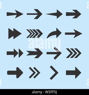 Arrow icon set. Vector illustration, flat design. Stock Vector