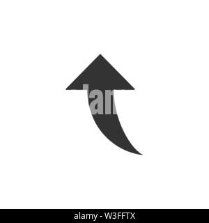 Curved Up Arrow icon. Vector illustration, flat design. Stock Vector