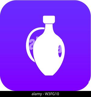 Clay jug icon digital purple Stock Vector