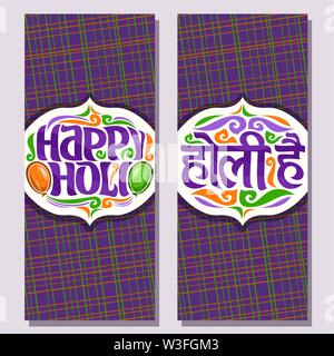 Vector vertical banners for Indian Holi Festival Stock Vector