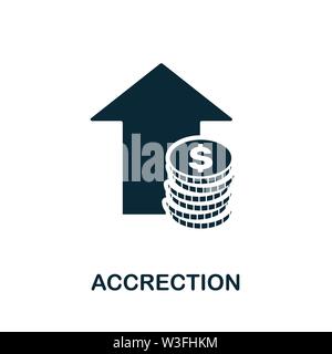 Accrection vector icon symbol. Creative sign from business management icons collection. Filled flat Accrection icon for computer and mobile Stock Vector