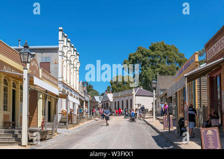 Main Street in Sovereign Hill, an open air museum in the old gold mining town of Ballarat, Victoria, Australia Stock Photo