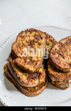 Turkish Egg Bread / Yumurtali ekmek / French Toast. Traditional Recipe Stock Photo