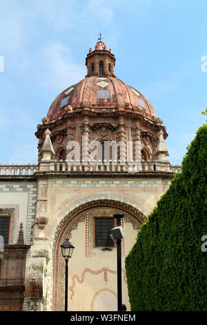 Temple of Santa Rosa de Viterbo in the Mariano de las casas Square in Queretaro, Mexico. Stock Photo