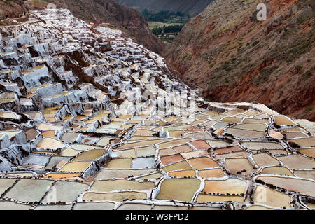 Salt ponds in Maras, South Peru, South America Stock Photo