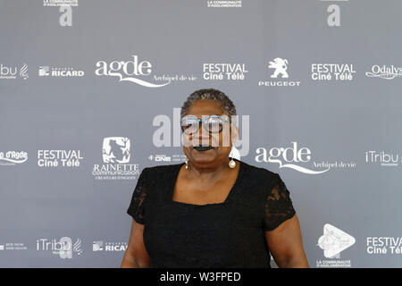 Cap of Agde, France. 21th June, 2019. Firmine Richard, actress attends The Herault of Cinema and Television in Cap of Agde,in France. Stock Photo