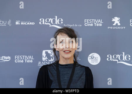 Cap of Agde, France. 21th June, 2019. Mireille Perrier  attends The Herault of Cinema & Television in Cap of Agde in France. Stock Photo