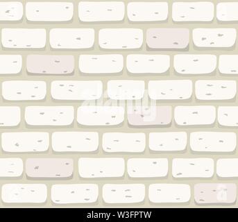 White brick wall texture seamless vector illustration Stock Vector
