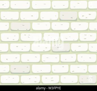 White brick wall texture seamless vector illustration Stock Vector