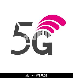5G network wireless systems and internet vector illustration. Communication network. Business concept banner. EPS 10. Stock Vector