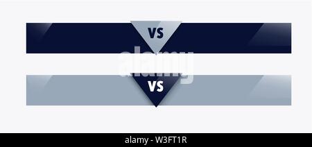 VS Logo banner. video game. Versus Board of rivals, with space for text. vector illustration. Grey vs banner in white. football, basketball, soccer Stock Vector