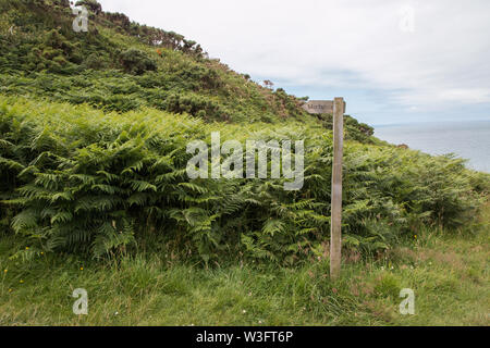 signposts coastal path North Devon Stock Photo