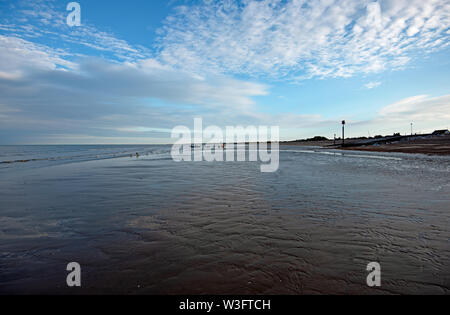 Low tide at Greatstone beach New Romney, Kent. Stock Photo