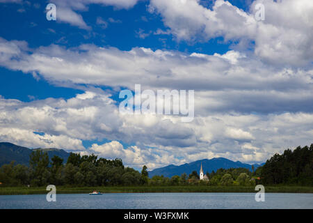 sky over Faaker see in Ausrian Alps, Carinthia region Stock Photo