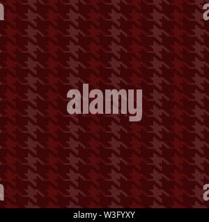 Seamless knitted woolen pattern Houndstooth. Hounds tooth check in burgundy tones Stock Vector