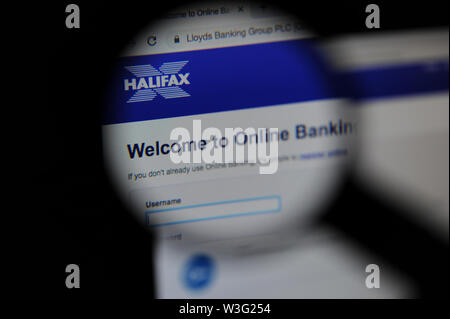 The login screen on the Halifax online banking Stock Photo