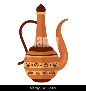 indian teapot folk isolated icon Stock Vector