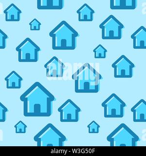 Seamless pattern with house icons. Vector illustration for design of a website related to real estate business. Stock Vector