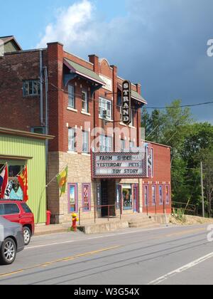 The Strand movie theatre, Old Forge, New York. A traditional movie theatre in a small town in the Adirondack State Park in New York State. Stock Photo