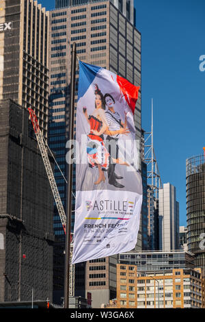 The Bastille Festival Sydney is a French cultural celebration of food, wine and art, held annually in Sydney's Circular Quay and The Rocks, Australia Stock Photo