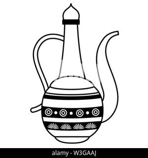 indian teapot folk isolated icon Stock Vector